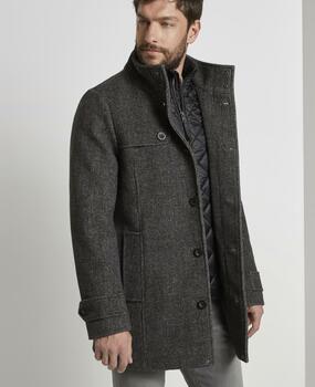 Шерстяное пальто со стеганой подкладкой