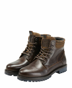 Lace-up boots made of genuine leather